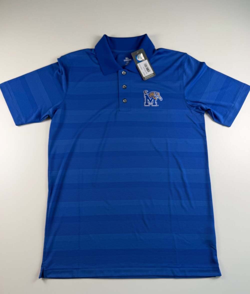 NWT Memphis Tigers Polo Shirt Men M Knights Apparel NCAA Blue Embroidered